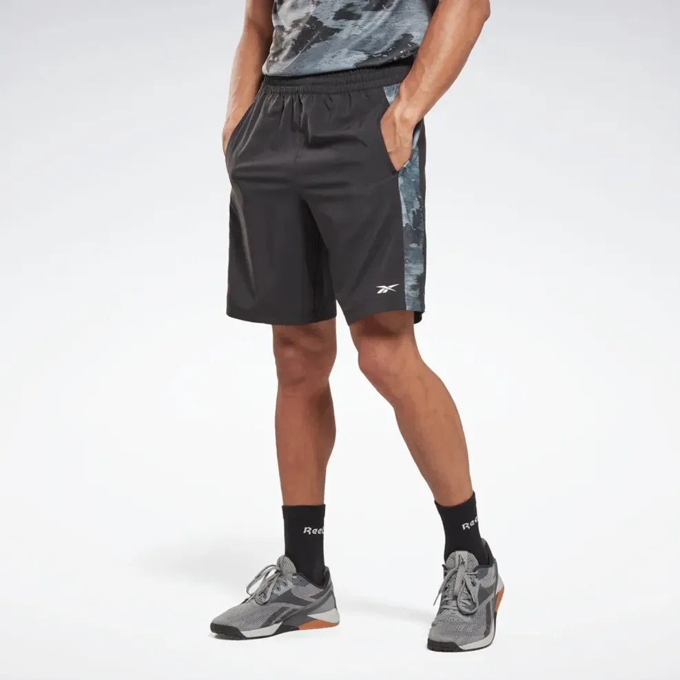 Quần Shorts Reebok Nam Chính Hãng - TRAINING CAMO WOVEN - Đen | JapanSport HT1691