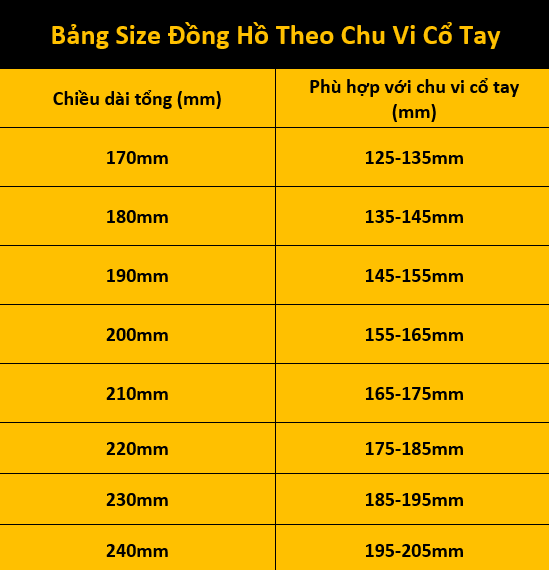 Bảng size