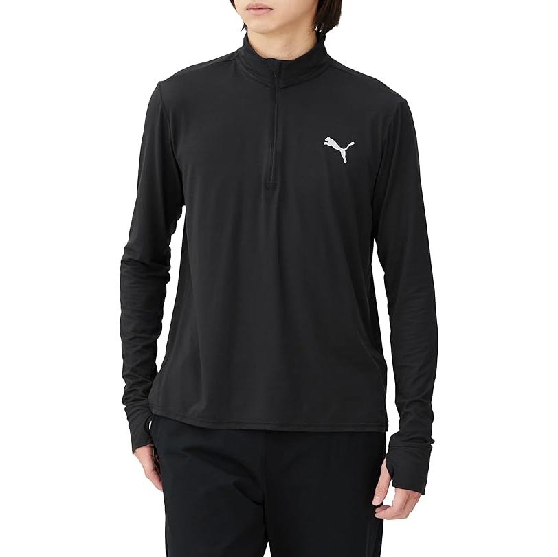 Áo Khoác Puma Nam Chính Hãng - Running Favorite 1/4 Zip - Màu Đen | JapanSport 524508-01